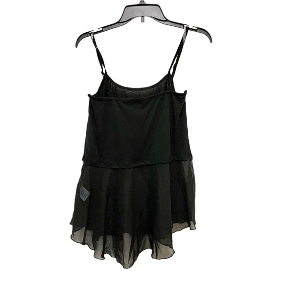 BONGO Sheer Waisted Black Spaghetti Strap Dress Top - Picture 2 of 5